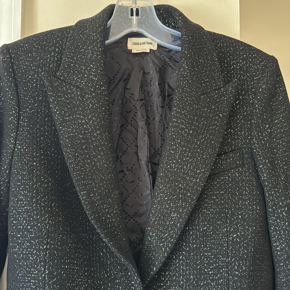 Zadig & Voltaire Venus sparkle Metallic wool blend blazer - Picture 4 of 11
